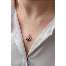 EDSA Silver 925 Ayar Akışlı Kar Tanesi Rose Gümüş Kolye