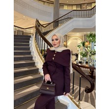 Modiva Mix New Season!!! Kadın Brodeli Ceketli Gold Düğme Detaylı Pantolon Takım- Tesettüre De Uygun