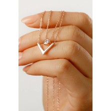 EDSA Silver 925 Ayar Gümüş Çift Zincir Trend Kolye