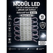 Kuzey Aksesuar Modül LED 1.2W 12V 3 Ledli Parmak LED Yüksek Işık Kalitesi Dekoratif LED 10 Adet