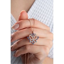 EDSA Silver 925 Ayar Gümüş Rose Lotus Çiçeği Kolye
