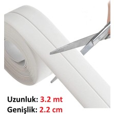 Karaaliler 3.2 mt Banyo Küvet Duş Klozet Mutfak Lavabo Su Sızdırmaz Bant Su Geçirmez Kenar Bandı Sızdırmazlık Tamir Beyaz 22 mm