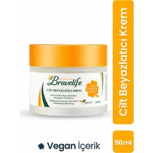 Bravelife Aydınlatıcı Eşitleyici Nemlendirici A-B5-E Vitamin Arbutin Panthenol Vegan Cilt Beyazlatıcı Krem 50 ML