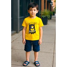 Windy Island Erkek Çocuk Batmin Baskılı Kısa Kollu %100 Pamukt-Shirt