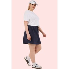 PayBuy Kadın Moda Büyük Beden Örme Etek Yüksek Bel Geniş Paça Günlük Hafta Sonu Yazlık Şort