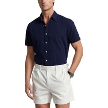 Polo Ralph Lauren Lacivert Kısa Kollu Keten Gömlek