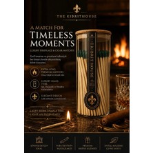The Kibrit House Limited Collection 111’S Lüks Cam Tüp Şömine & Puro Kibriti – Bambu Kapaklı Haki Yeşili Premium Uzun Kibrit