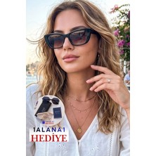 Lozzo Kadın UV400 Siyah Cat Eyes Degrade Güneş Gözlüğü 23009 C2
