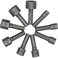 NSE ELTAŞ 9 Parça Manyetik Somun Adaptörü Seti 5-13 mm CR-V Çelik Lokma Uç Takımı | Matkap ve Şarjlı Vidalama Somun Sıkma Adaptörü | Altıgen Manyetik Somun Lokması