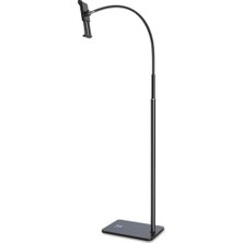 Asfal Metal Ayaklı 135 cm Tablet ve Telefon Tutucu Stand Siyah Renkli Dayanıklı Yapı ile