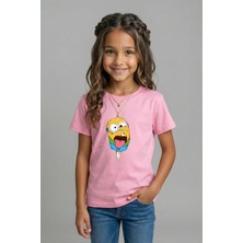 Windy Island Çocuk Unisex Kız/erkek Dondurma Baskılı %100 Pamuk T-Shirt