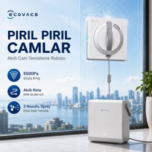 Ecovacs  6'sı 1 Arada Çok Fonksiyonlu Istasyonlu Cam Silme Robotu, 5500PA Yüksek Emiş Güçlü Pro Versiyon