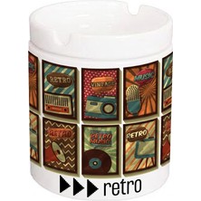 Veracraft Retro Tasarımlı Melamin Küllük | Dekoratif Vintage Sigara Küllüğü | Kırılmaz, Hafif ve Şık Masaüstü Küllük