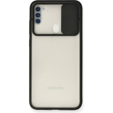 Mudanis Samsung Galaxy A11 Kılıf Palm Buzlu Kamera Sürgülü Silikon - Siyah