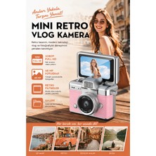 Yms Mini Kamera Dönen Ekran Flaşlı Selfie Video Vlog Kamerası Anahtarlık 1080P+48MP