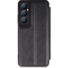 Tedar Realme C65 Kılıf Flip Cover - Siyah Najmaddin