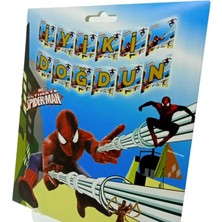 Partyy Bag Örümcek Adam Temalı Iyi Ki Doğdun Yazılı Banner Set