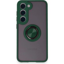 Tedar Samsung Galaxy S24 Fe Kılıf Montreal Yüzüklü Silikon Kapak - Yeşil Najmaddin