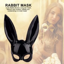 Munico 5 Adet Siyah Tavşan Kulağı Tavşan Maskesi Kadın Maskeli Balo Anime Cosplay Tam Yüz Başlık Paskalya