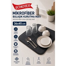 JOYMOP Gri Mikrofiber Bulaşık Kurutma Matı Süper Emici Tezgah Üstü Kurulama Örtüsü 36X45 cm