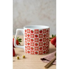 Eylül Design Strawberry Daisy Dream Özel Tasarım Baskılı Lüks Seramik Kupa Kahve Mug