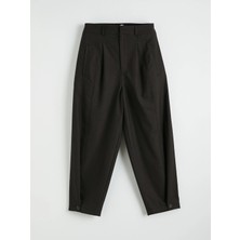 Lc Waikiki Yeni Sezon Loose Fit Çizgili Kadın Pileli Kumaş Pantolon