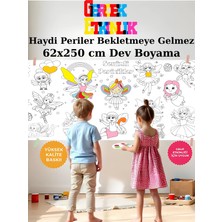 Musnig Sevimli Pericikler Temalı Dev Boyama Kağıdı 2,5 Metre Rulo Boyama Kağıdı Çocuk Anaokulu ve Kreşler Için Aktivite Çocuk Eğitici Boyama