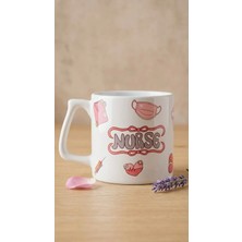 Eylül Design Hemşire Özel Figürlü Kupa Bardak Meslek Temalı Bardak Lüks Kupa Kahve Mug 250ML