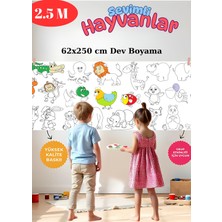Musnig Sevimli Hayvanlarrrrtemalı Dev Boyama Kağıdı 2,5 Metre Rulo Boyama Kağıdı Çocuk Anaokulu ve Kreşler Için Aktivite Çocuk Eğitici Boyama