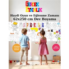 Musnig Süper Kızlar Temalı Dev Boyama Kağıdı 2,5 Metre Rulo Boyama Kağıdı Çocuk Anaokulu ve Kreşler Için Aktivite Çocuk Eğitici Boyama