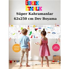 Musnig Süper Kahramanlar Temalı Dev Boyama Kağıdı 2,5 Metre Rulo Boyama Kağıdı Çocuk Anaokulu ve Kreşler Için Aktivite Çocuk Eğitici Boyama