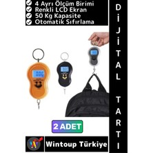 Premini Kompakt Seyahat Ağırlık Kantar, LCD Ekran, 50 Kg, Gülen Yüz Tasarımı, 2'li Set