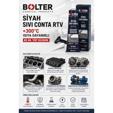 BOLTER CHEMİCAL PRODUCTS Siyah Sıvı Conta Rtv +300°C Isıya Dayanıklı 80 ml Tüp Silikon