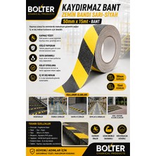 BOLTER CHEMİCAL PRODUCTS Kaydırmaz Zemin Bandı Sarı-Siyah 50MMX15MT - Bant