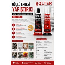 BOLTER CHEMİCAL PRODUCTS Güçlü Epoksi Yapıştırıcı Metal Plastik Seramik Cam Çelik Yapıştırıcı 20 + 20 Gr Hızlı Kuruyan