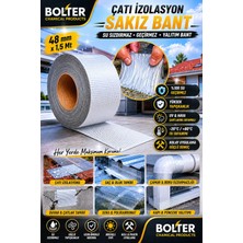 BOLTER CHEMİCAL PRODUCTS Çatı Izolasyon (48 mm x 1,5 Mt) Su Sızdırmazlık Geçirmez Yalıtım Çamur Boru Sakız Tamir Bant Bandı