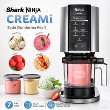 Ninja Creami 7’si 1 Arada Dondurma Makinesi Gelato Sorbe Milkshake Smoothie Bowl ve Light Dondurma Hazırlama Cihazı 2 Kaplı 800 W Ev Tipi