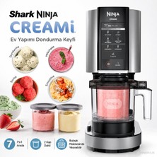 Ninja Creami Dondurma Makinesi 7 Programlı Ev Tipi Gelato Sorbe Milkshake Smoothie Bowl ve Parçacıklı Karışım Keyfi 2 Kaplı 800 W Cihaz