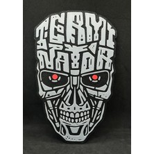 Goka 3D Craft Terminator T-800 Kuru Kafa 3D Duvar Dekoru - 18 cm Slim Versiyon (Çift Taraflı Bantlı)