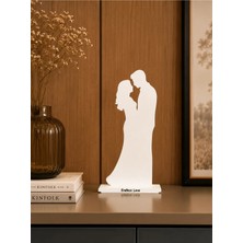 Gragold3 Design Endless Love Romantik Çift Silüeti Dekoratif Obje - Beyaz