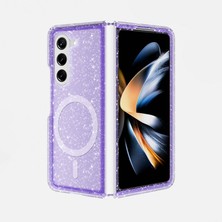 Tele Shop Samsung Galaxy Z Fold 6 Kılıf Dazzle Premium Sparkle Serisi – Magsafe Uyumlu Şeffaf Simli Kılıf