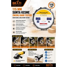 BRATİ HAND TOOLS 115 mm Sunta Kesme Zincirli Daire Testere Odun Kesme Ağaç Kesme Testere