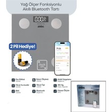 Premini Akıllı Bluetooth Cam Baskül, Yağ Ölçer, 180KG Kapasiteli, LCD Ekranli, 8 Kişilik
