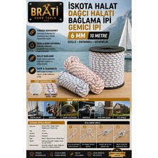 BRATİ HAND TOOLS 6mm Iskota Halat Dağcı Halatı Bağlama Ipi Gemici Ipi 10 Metre