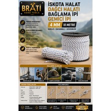  ıskota halat dağcı halatı bağlama ıpi gemici ıpi 4 mm 10 metre