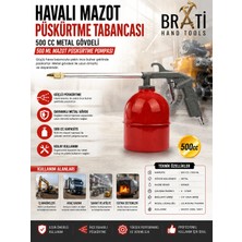 BRATİ HAND TOOLS Havalı Mazot Püskürtme Tabancası 500 cc Metal Gövdeli 500 ml Mazot Püskürtme Pompası