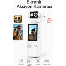 Yms 4K Hd Taşınabilir Vlog Spor ve Aksiyon Kamerası 2.0" Döndürülebilir IPS Ekran Gimbal Kamera