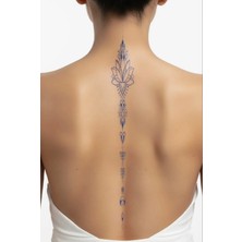 1 Ay Kalıcı 24 Saat Sonra Kararan Lotus Çiçegi Desenli Sırt  Model Geçici Dövme Tattoo