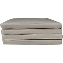 SİTEHOME Koton Açık Bej Fitilli 53X46 cm 4 Parça Sandalye Koltuk Minder Seti