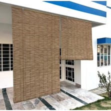 Stor Perde Rattan Hasır Görünüm Dayanıklı Perde Dekoratif Yağmura Güneşe Dayanıklı